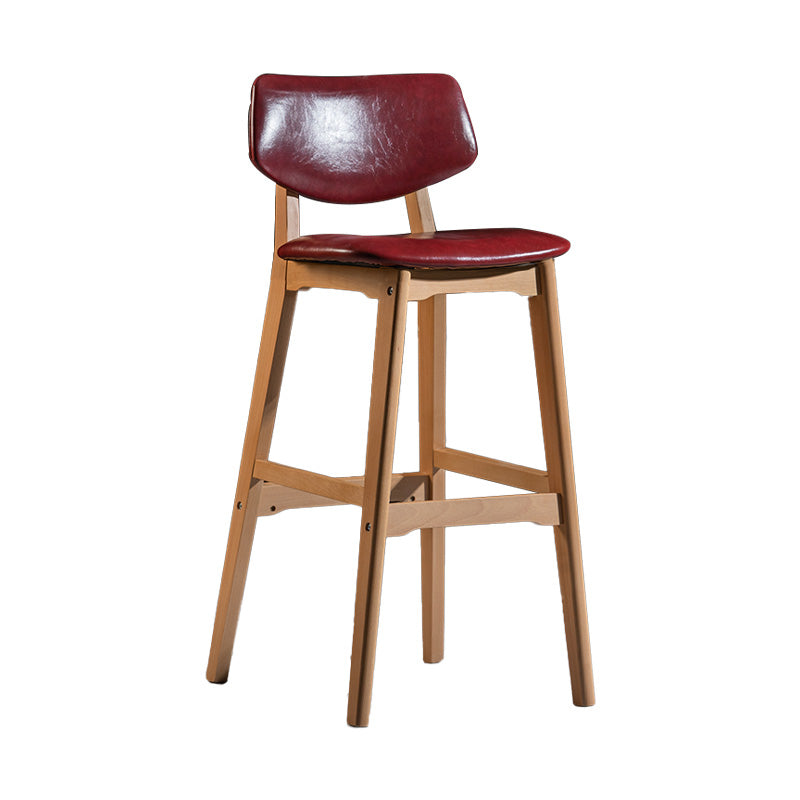 Scandinavia Style Bar-stool Wooden Legs Square Seat for Kitchen Bar