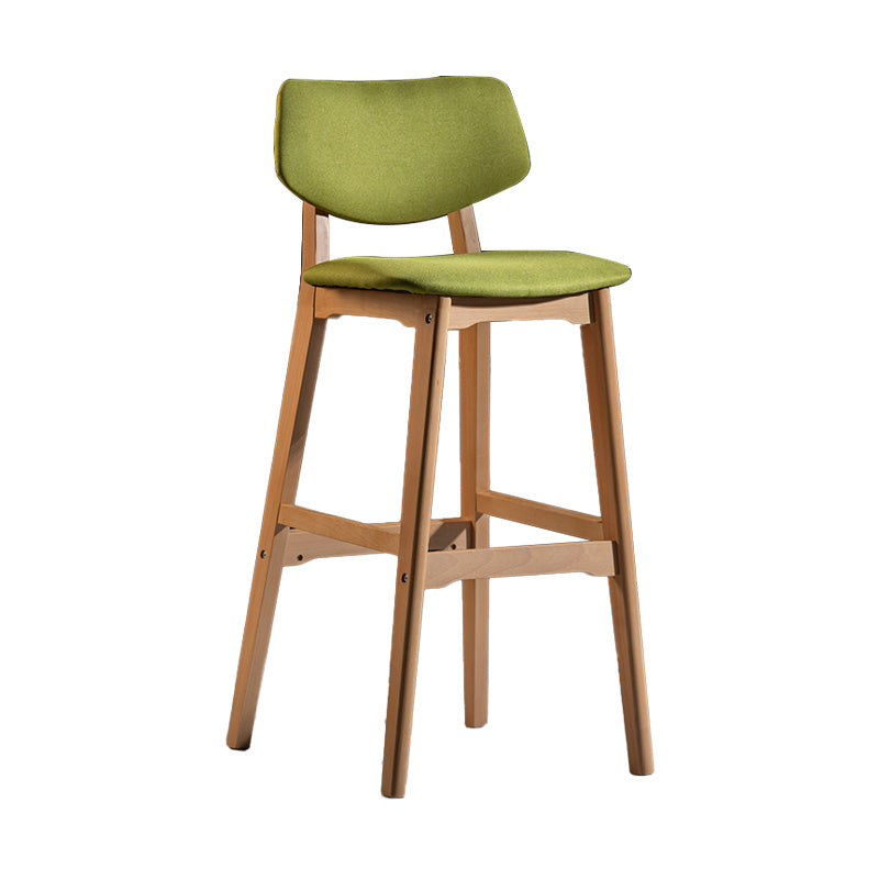 Scandinavia Style Bar-stool Wooden Legs Square Seat for Kitchen Bar