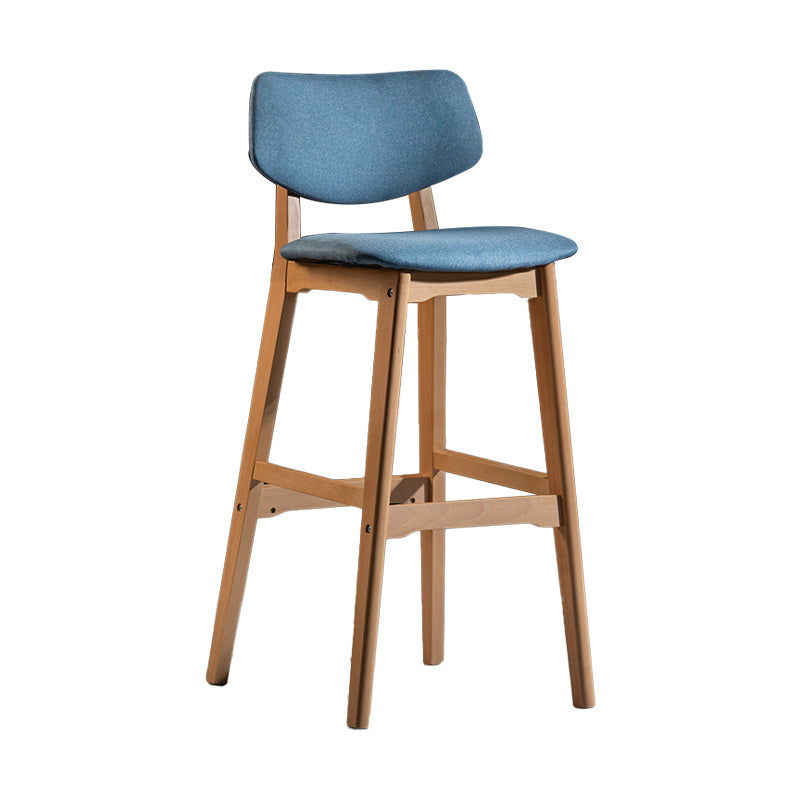 Scandinavia Style Bar-stool Wooden Legs Square Seat for Kitchen Bar