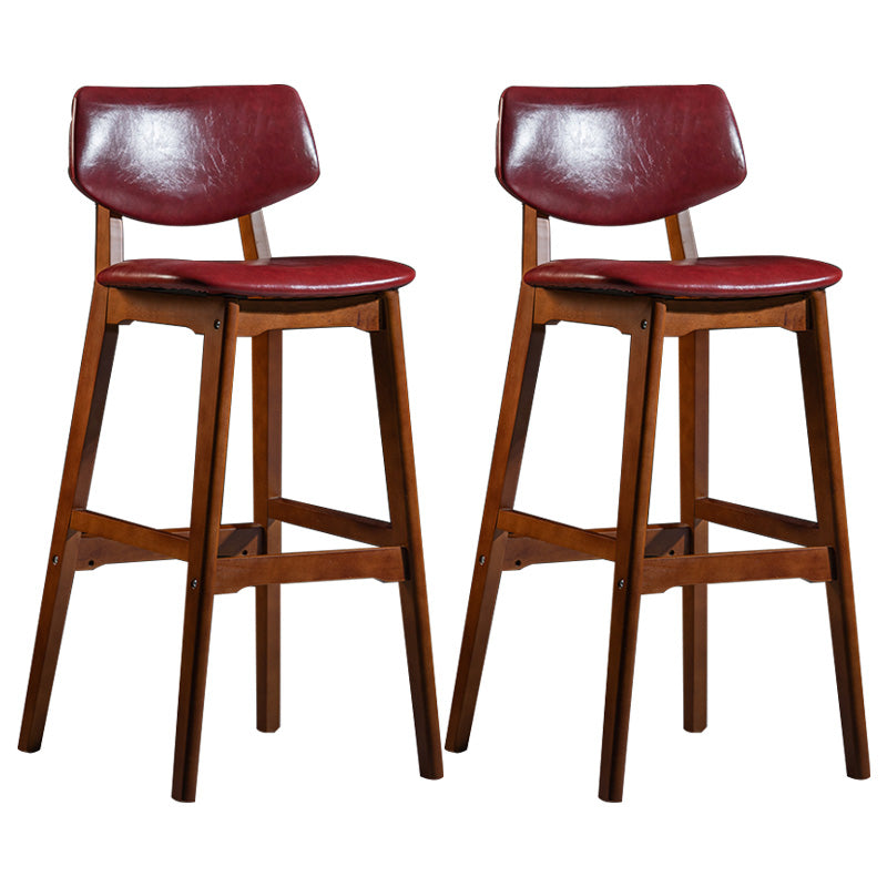 Scandinavia Style Bar-stool Wooden Legs Square Seat for Kitchen Bar