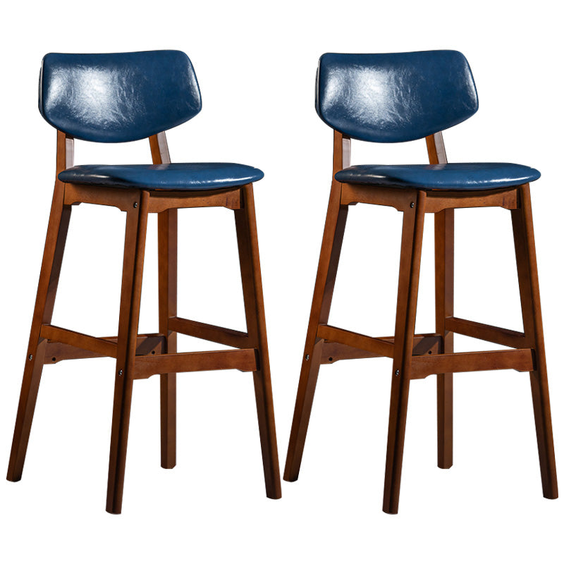 Scandinavia Style Bar-stool Wooden Legs Square Seat for Kitchen Bar
