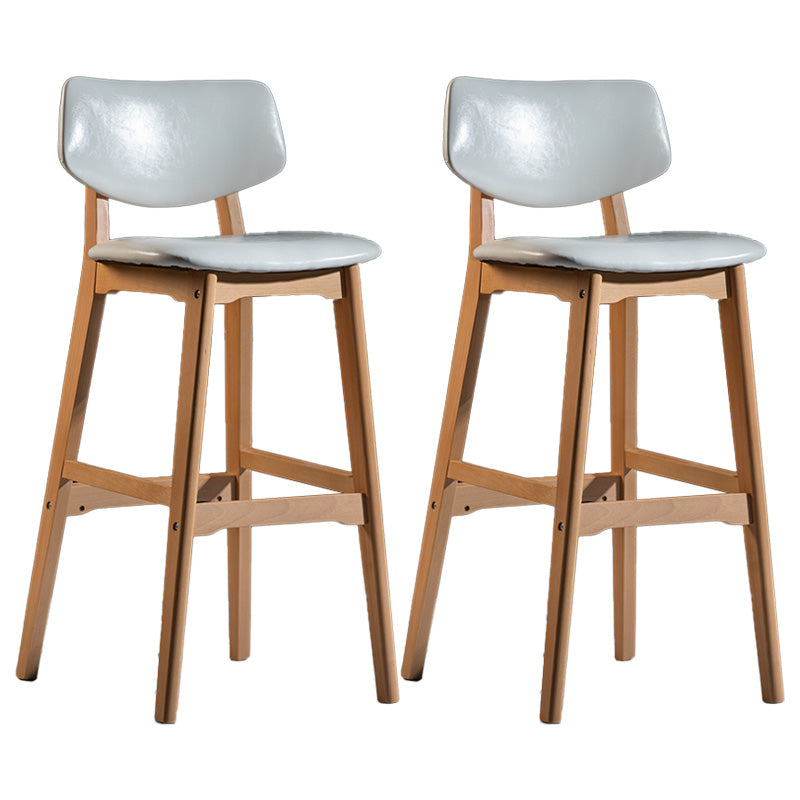 Scandinavia Style Bar-stool Wooden Legs Square Seat for Kitchen Bar