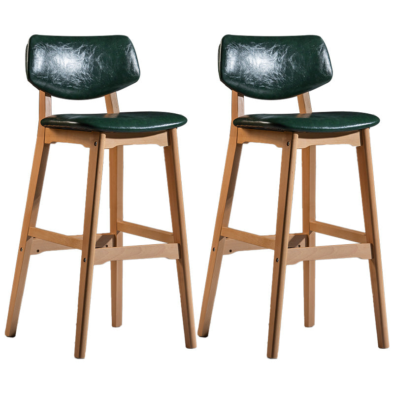 Scandinavia Style Bar-stool Wooden Legs Square Seat for Kitchen Bar