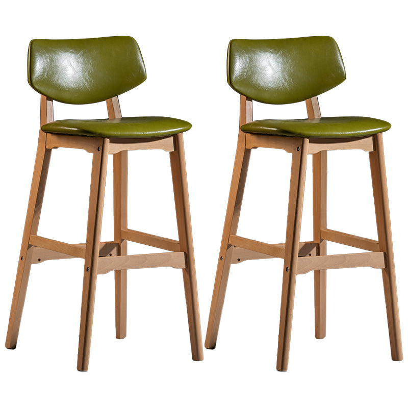 Scandinavia Style Bar-stool Wooden Legs Square Seat for Kitchen Bar