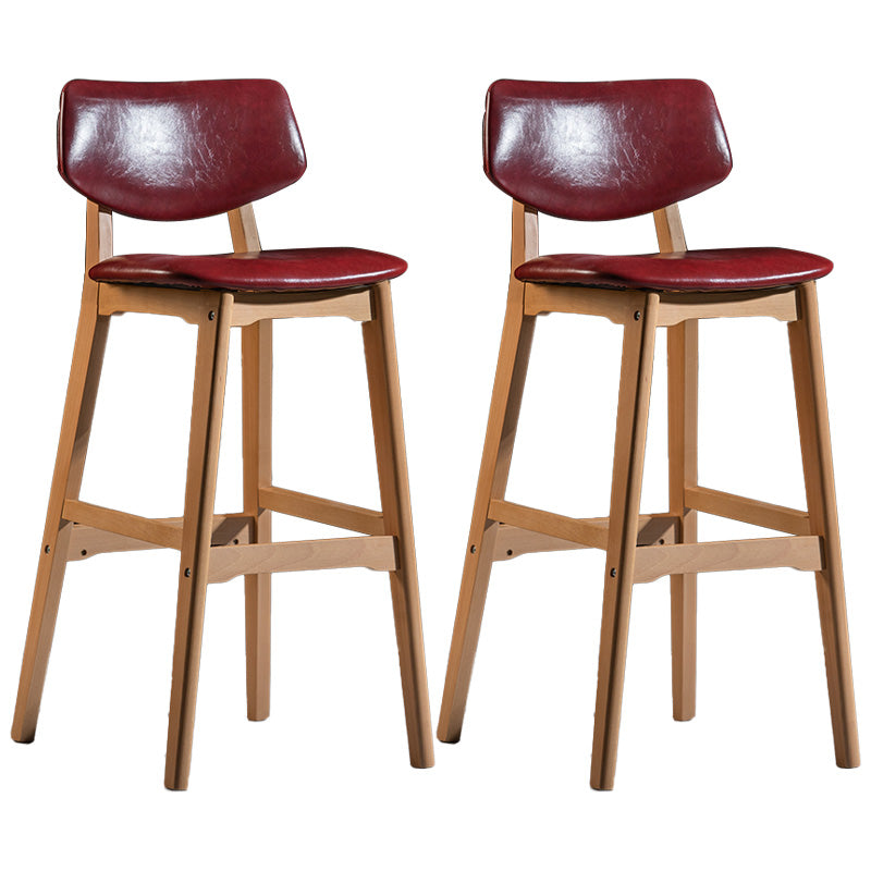 Scandinavia Style Bar-stool Wooden Legs Square Seat for Kitchen Bar