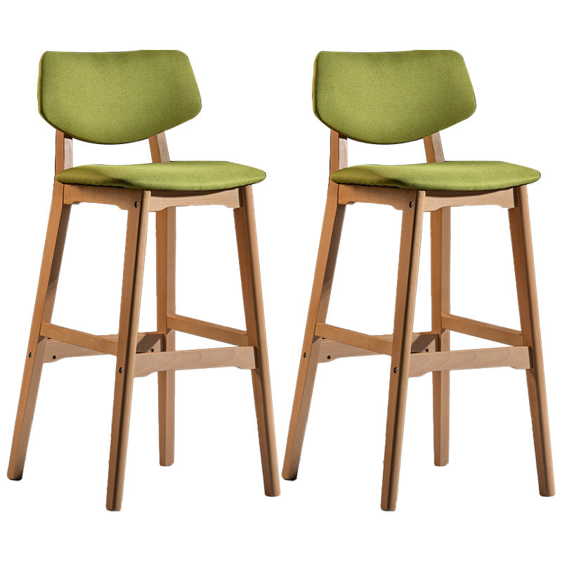 Scandinavia Style Bar-stool Wooden Legs Square Seat for Kitchen Bar