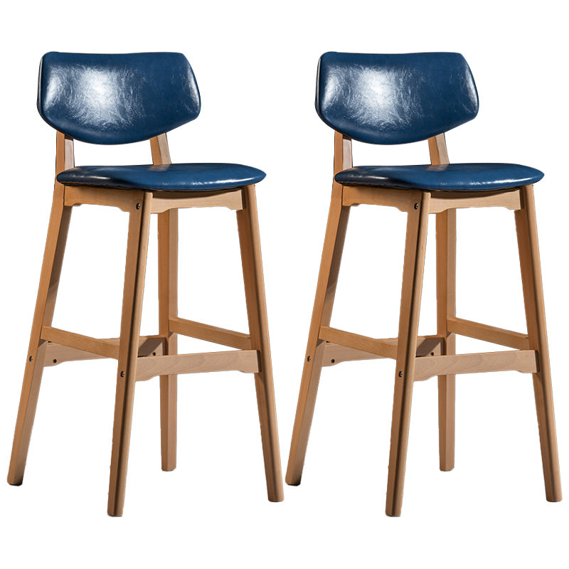 Scandinavia Style Bar-stool Wooden Legs Square Seat for Kitchen Bar