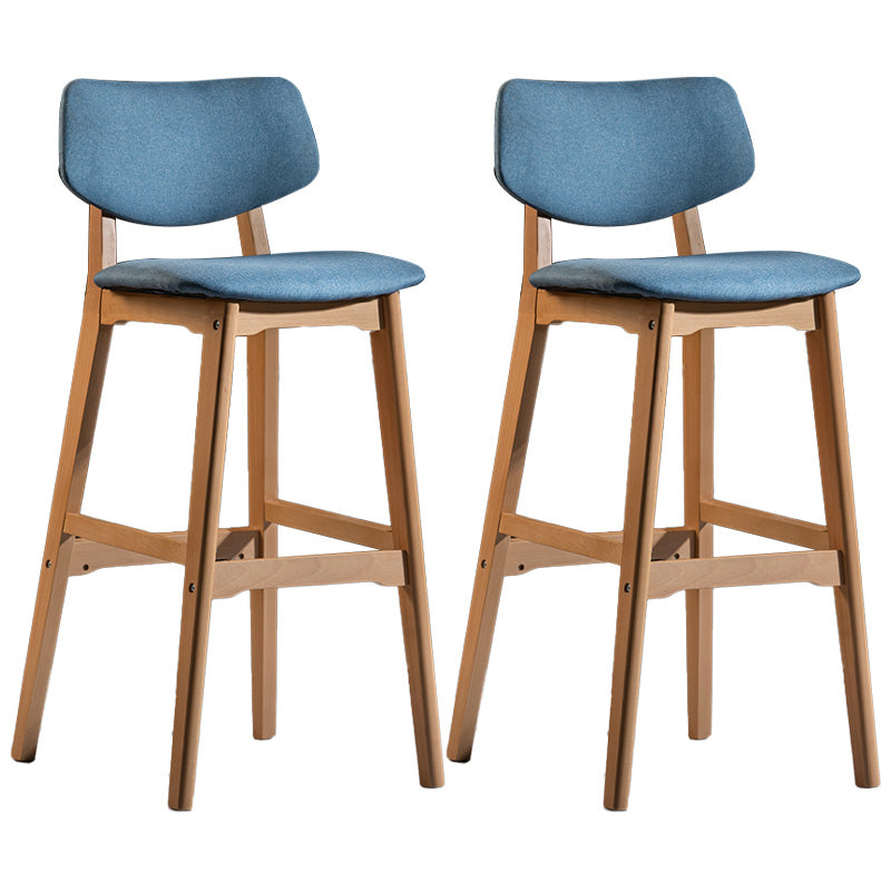 Scandinavia Style Bar-stool Wooden Legs Square Seat for Kitchen Bar