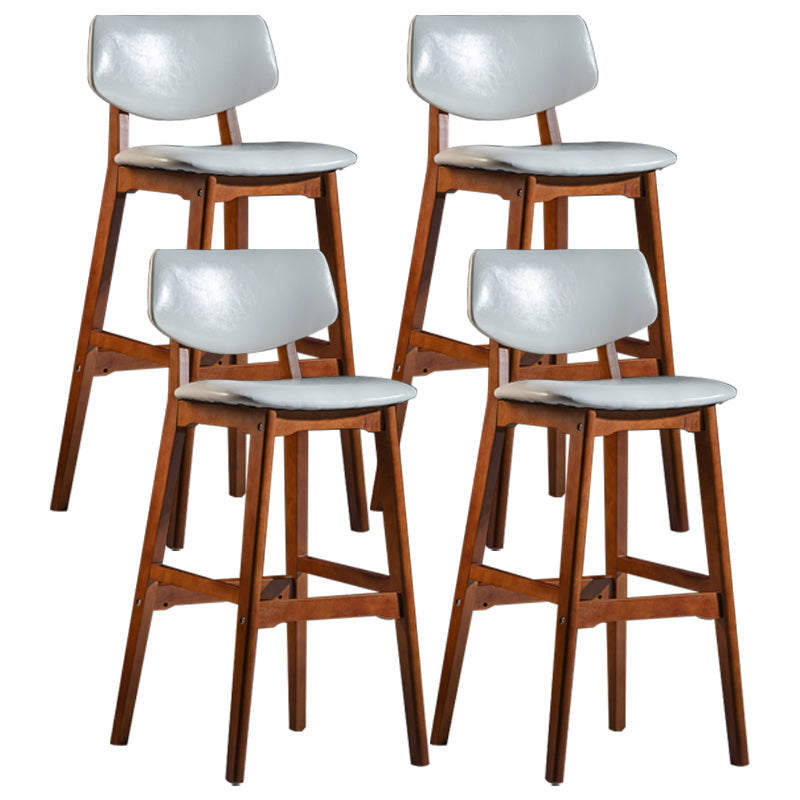 Scandinavia Style Bar-stool Wooden Legs Square Seat for Kitchen Bar