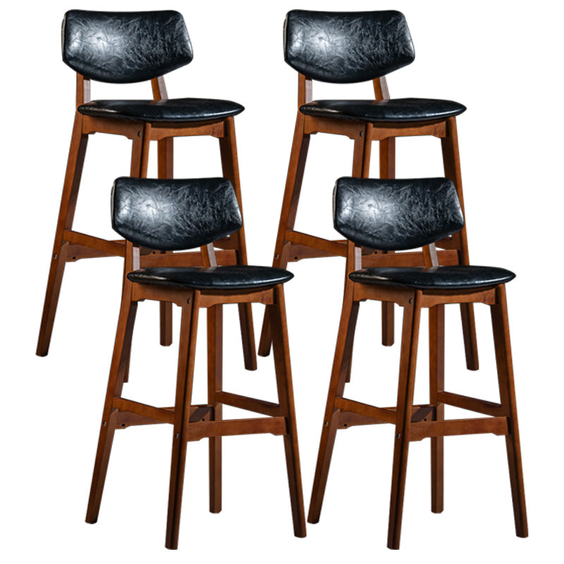 Scandinavia Style Bar-stool Wooden Legs Square Seat for Kitchen Bar