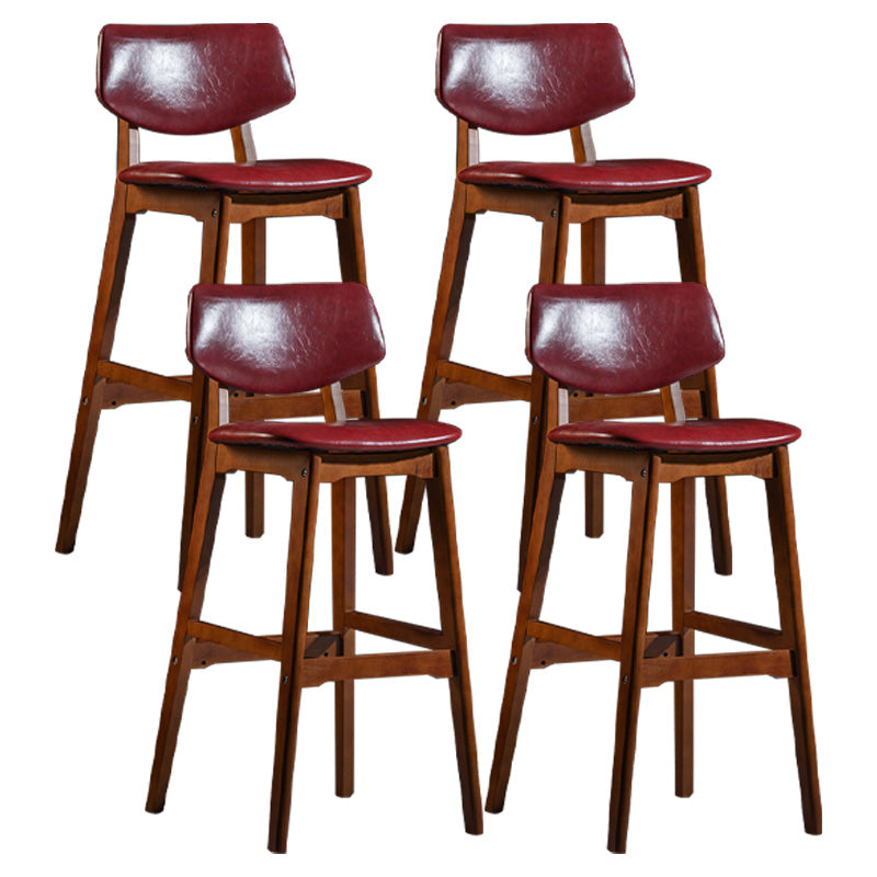Scandinavia Style Bar-stool Wooden Legs Square Seat for Kitchen Bar