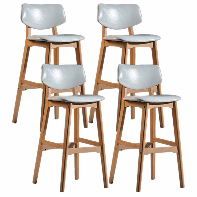 Scandinavia Style Bar-stool Wooden Legs Square Seat for Kitchen Bar
