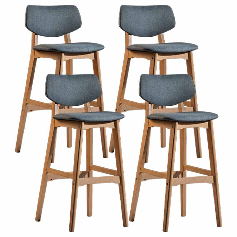 Scandinavia Style Bar-stool Wooden Legs Square Seat for Kitchen Bar