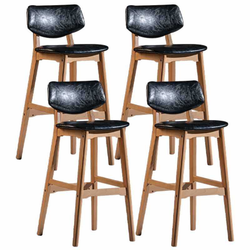 Scandinavia Style Bar-stool Wooden Legs Square Seat for Kitchen Bar