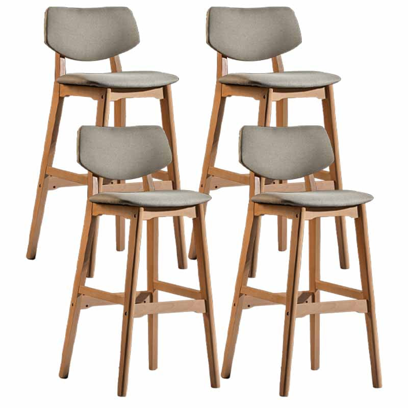 Scandinavia Style Bar-stool Wooden Legs Square Seat for Kitchen Bar