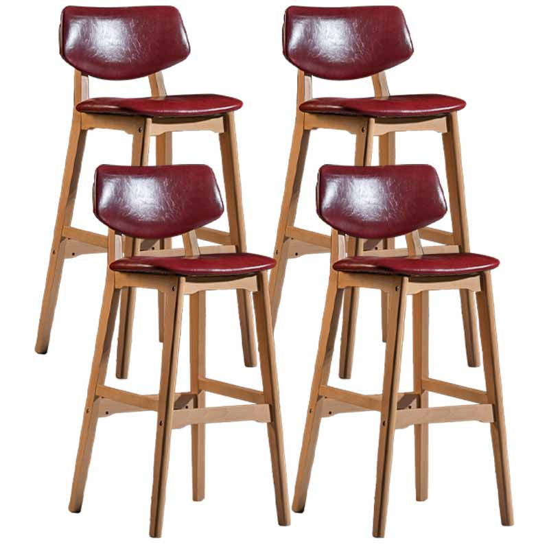 Scandinavia Style Bar-stool Wooden Legs Square Seat for Kitchen Bar