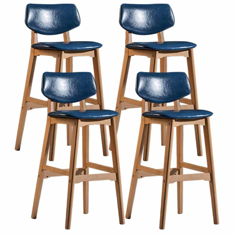 Scandinavia Style Bar-stool Wooden Legs Square Seat for Kitchen Bar