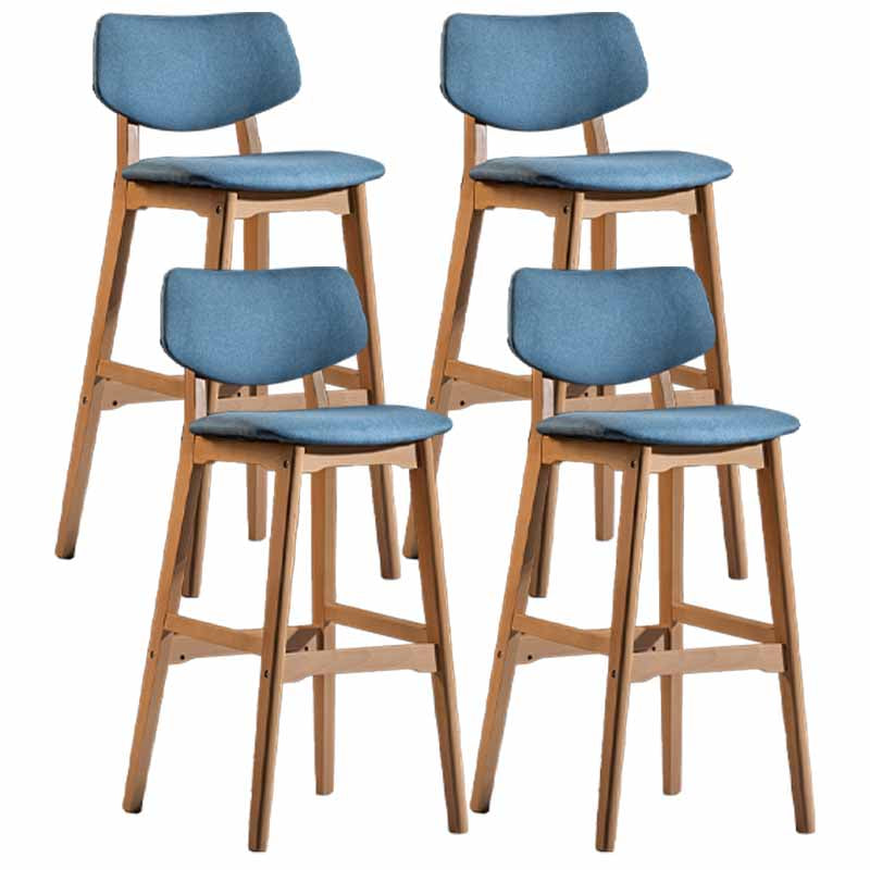 Scandinavia Style Bar-stool Wooden Legs Square Seat for Kitchen Bar