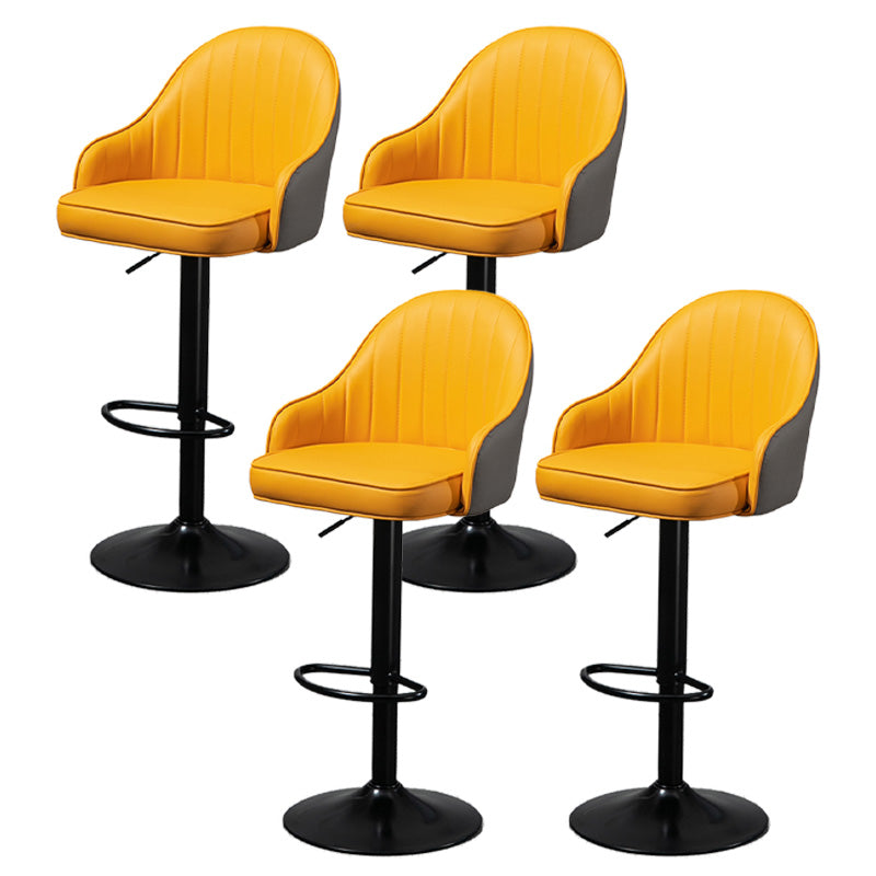 Sgabello da bar in stile industriale con sedile in pelle di piedistallo in metallo per bar da cucina