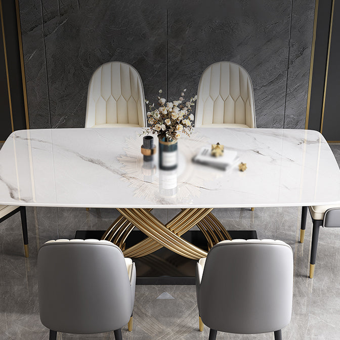 1/4/5/7 Pieces Minimalist Dining Set Sintered Stone Dining Room Set with Pedestal Base