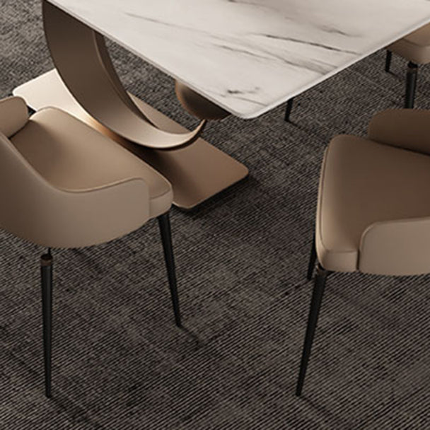 Glam Style 1/4/5/7 Pieces Dining Set Rectangle Sintered Stone Dining Table Set