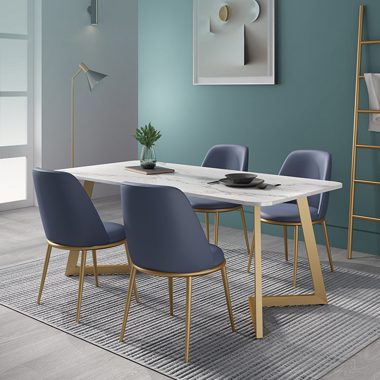 Glam 1/4/5 Pieces Dining Set Rectangle Sintered Stone Dining Table for Home Use