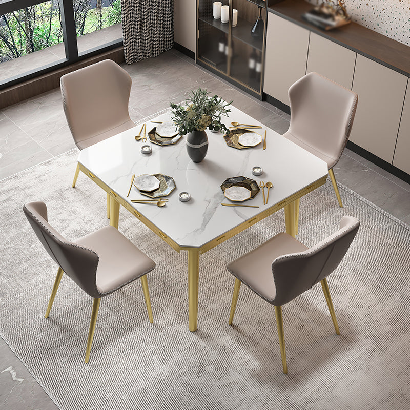 Glam 1/2/5/7 Pieces Dining Set Round Sintered Stone Dining Table for Dining Room