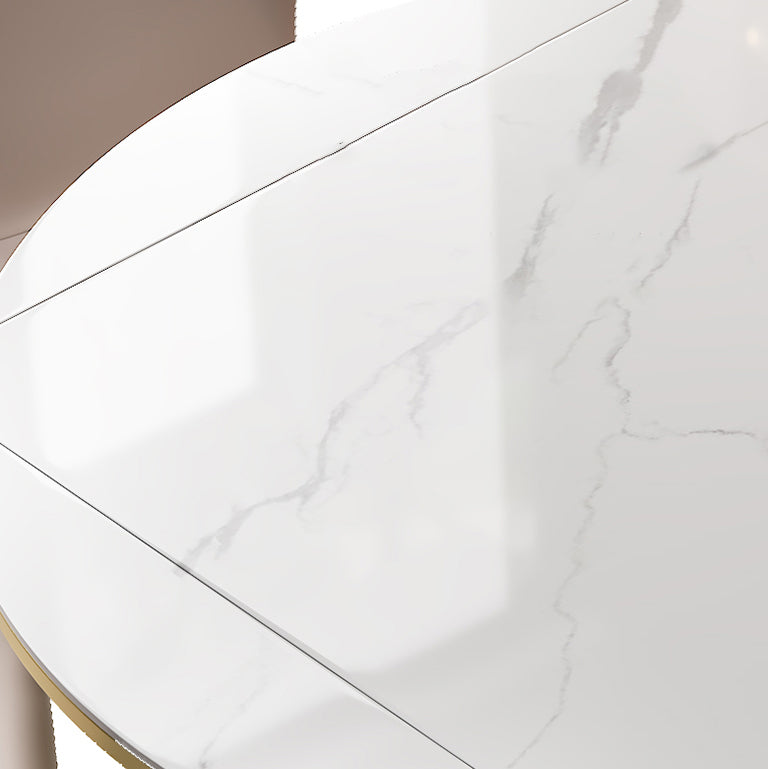 Glam 1/2/5/7 Pieces Dining Set Round Sintered Stone Dining Table for Dining Room