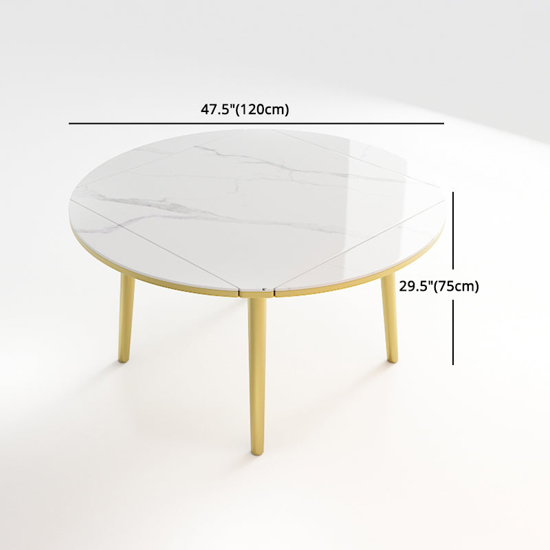 Glam 1/2/5/7 Pieces Dining Set Round Sintered Stone Dining Table for Dining Room