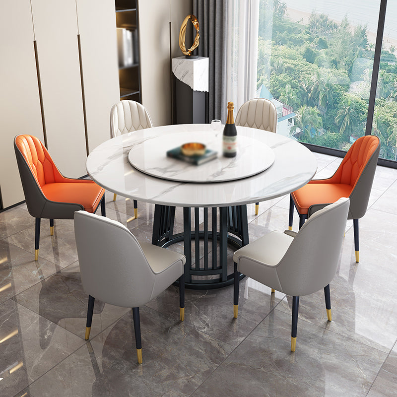 Modern 1/2/7 Pieces Dining Set Round Sintered Stone Dining Table for Dining Room