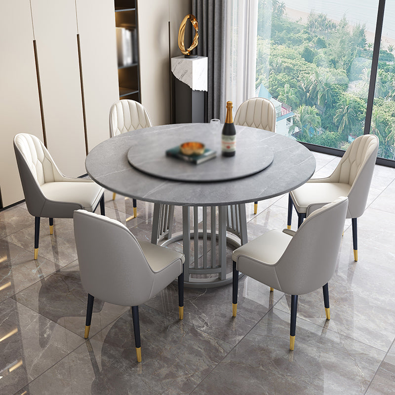 Modern 1/2/7 Pieces Dining Set Round Sintered Stone Dining Table for Dining Room