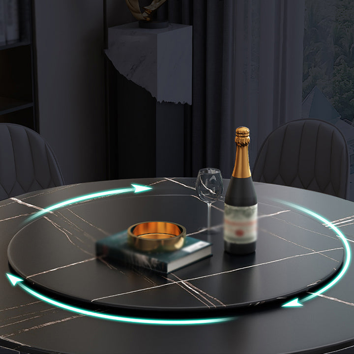 Modern 1/2/7 Pieces Dining Set Round Sintered Stone Dining Table for Dining Room