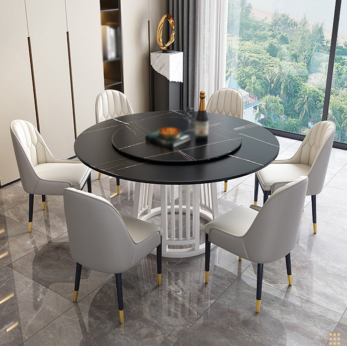 Modern 1/2/7 Pieces Dining Set Round Sintered Stone Dining Table for Dining Room