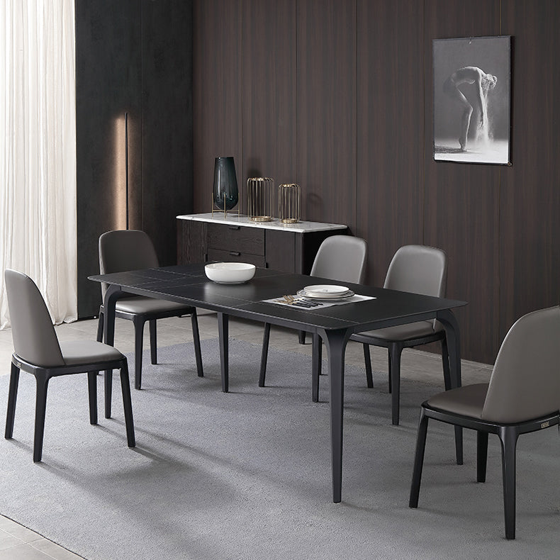 Rectangle 4 Legs Industrial Table Sintered Stone Fixed Table for Kitchen