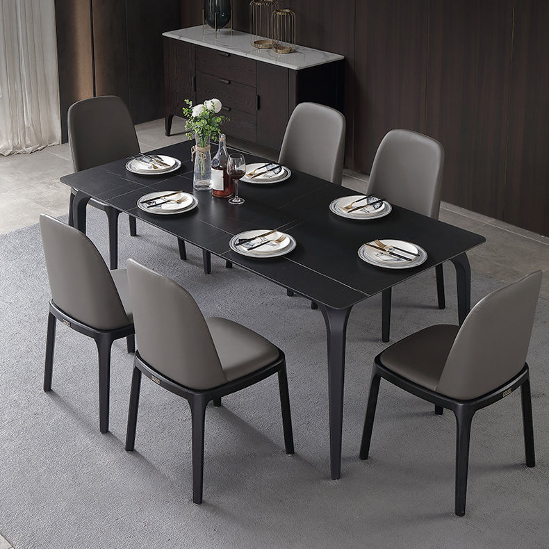 Rectangle 4 Legs Industrial Table Sintered Stone Fixed Table for Kitchen