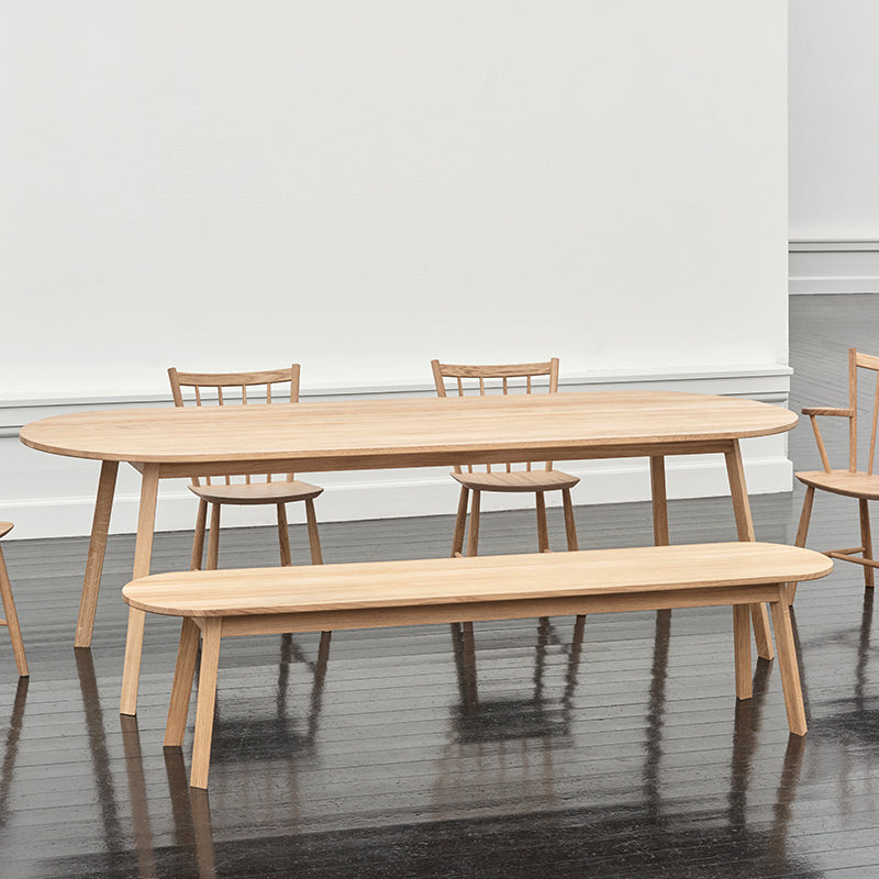 Mesa de madera moderna para mesa de comedor ovalado de restaurante con 4 patas