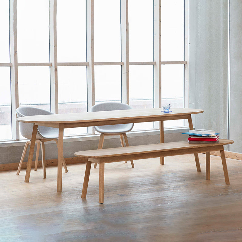 Mesa de madera moderna para mesa de comedor ovalado de restaurante con 4 patas