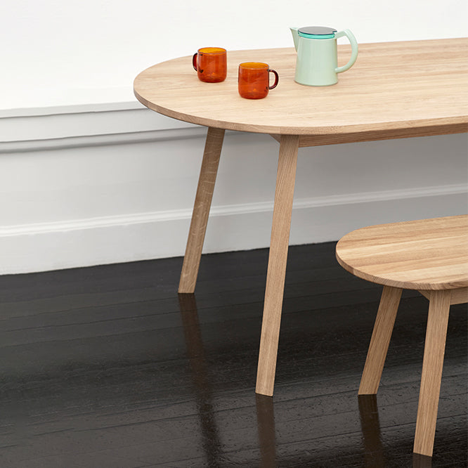 Mesa de madera moderna para mesa de comedor ovalado de restaurante con 4 patas