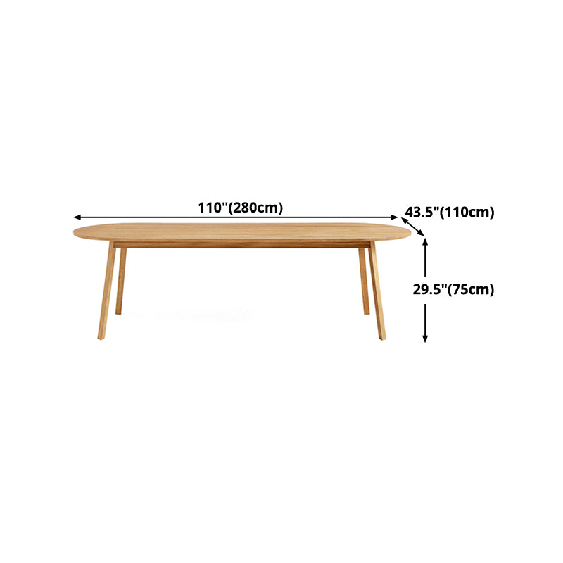 Mesa de madera moderna para mesa de comedor ovalado de restaurante con 4 patas
