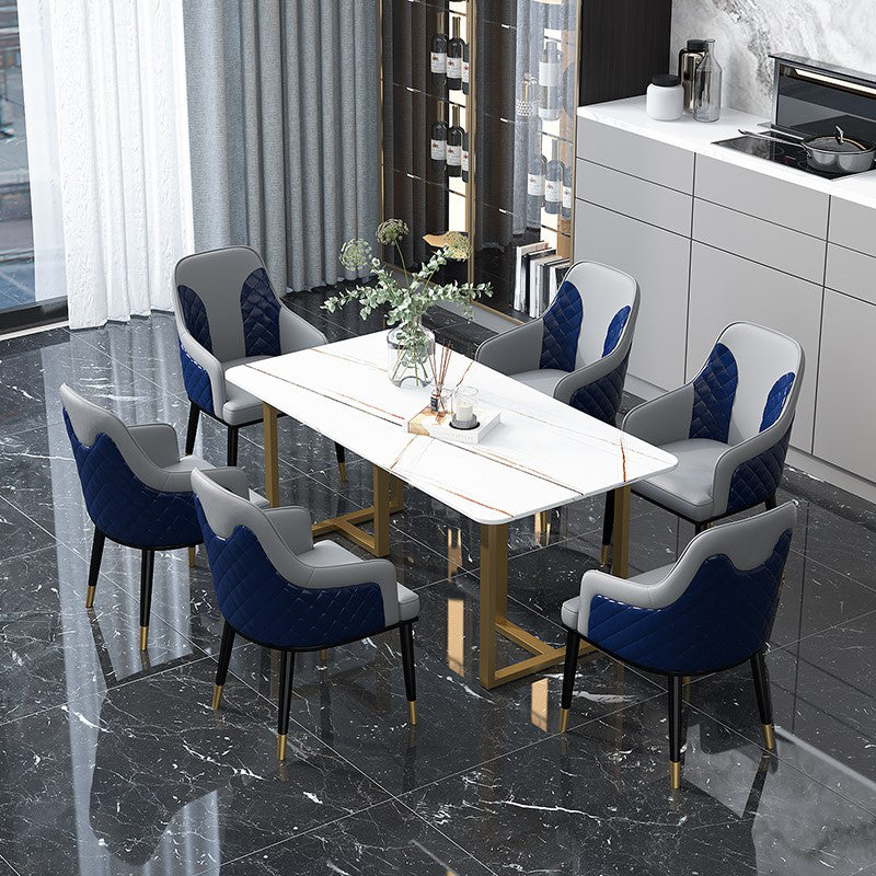 Mesa de comedor de rectángulo de lujo tradicional mesa de doble pedestal