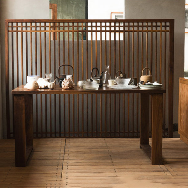 Modern Rectangle Dining Table Solid Wood Table with Sled Base