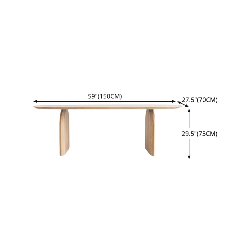 Ovaal dubbele voetstuk moderne tafel massief hout vaste tafel voor thuisgebruik