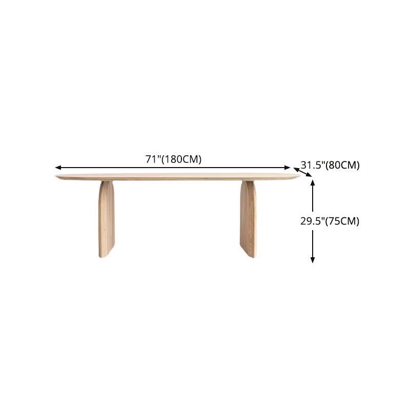 Ovaal dubbele voetstuk moderne tafel massief hout vaste tafel voor thuisgebruik