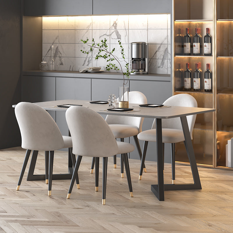 Gesinterde stenen eettafel moderne eettafel met zwart frame