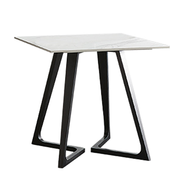 Sintered Stone Dining Table Industrial Double Pedestal Table for Dining Room