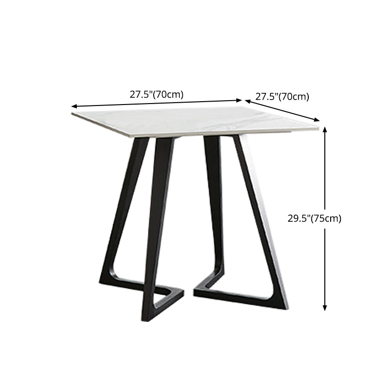 Sintered Stone Dining Table Industrial Double Pedestal Table for Dining Room