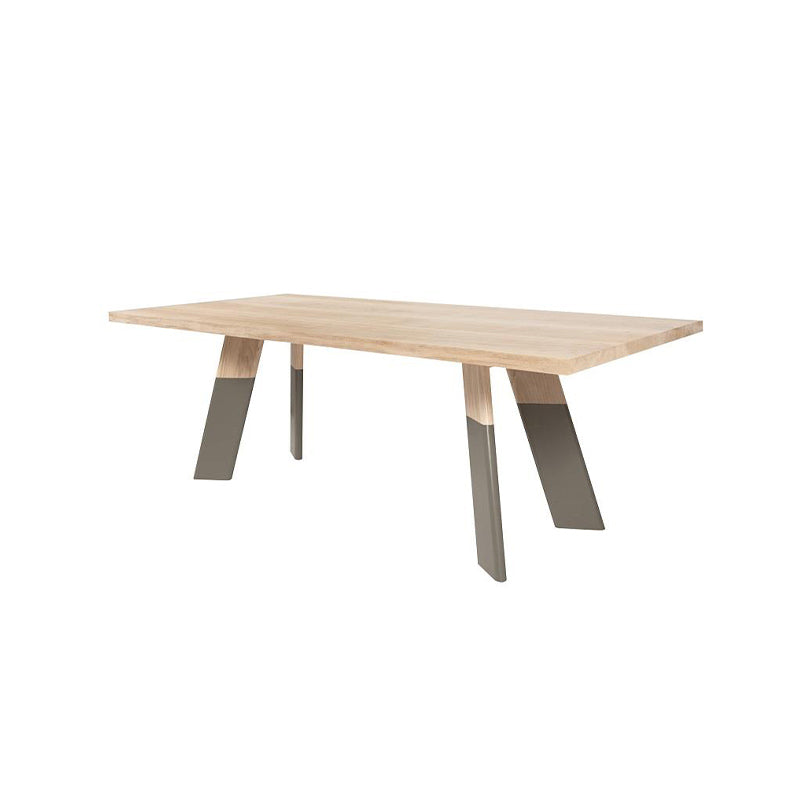 Table à manger rectangulaire en bois massif, style luxueux avec 4 pieds