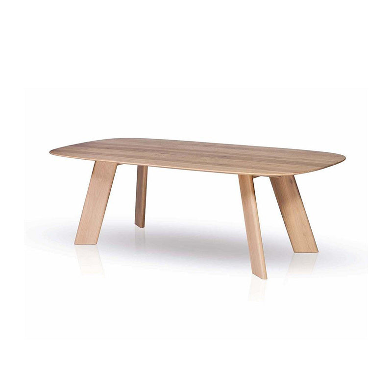 Table à manger rectangulaire en bois massif, style luxueux avec 4 pieds