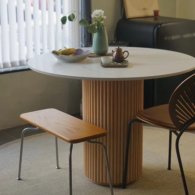 Solid Wood Dining Table Round Modern Pedestal Dining Table for Home Use