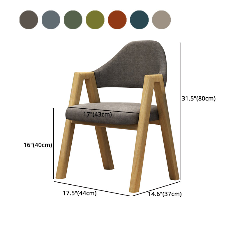 Silla de comedor moderna con respaldo abierto y acabado mate de sillón de tela para restaurante